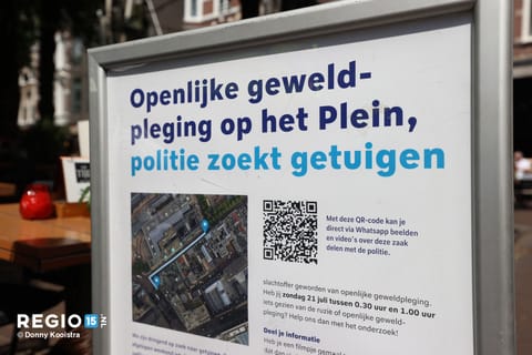 Politie plaatst stoepborden met getuigenoproep na dodelijke mishandeling op Plein