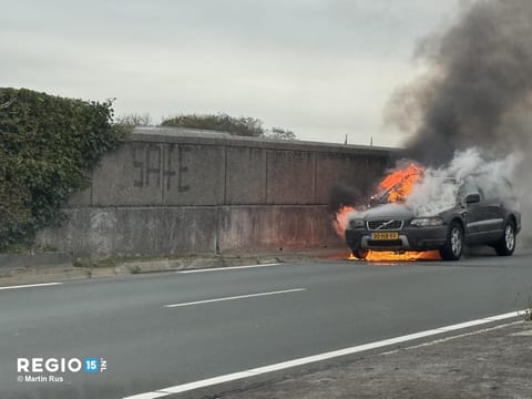 N14 dicht na autobrand