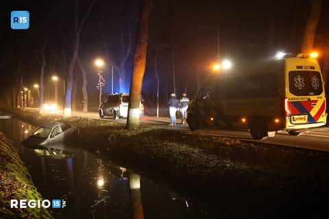 Bestuurder raakt van de Katwijkseweg in de sloot