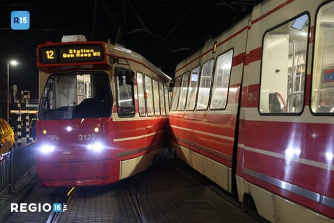 Aanrijding tussen twee trams op de Laan van Meerdervoort